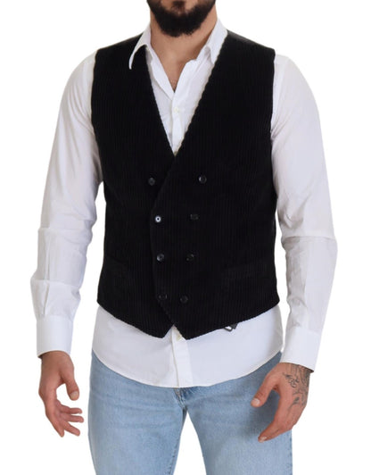 Elegante chaleco negro cruzado
