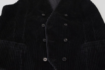 Elegante chaleco negro cruzado