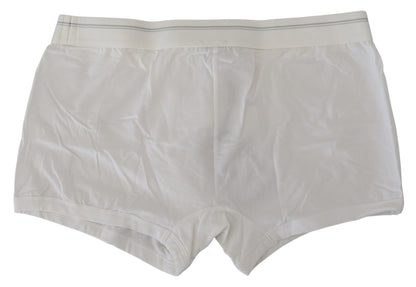 Elegantes calzoncillos tipo bóxer de mezcla de algodón blanco