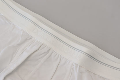 Elegantes calzoncillos tipo bóxer de mezcla de algodón blanco