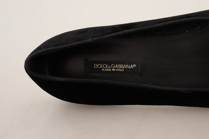 Black DG Sacred Heart Patch Slip On Flat Shoes