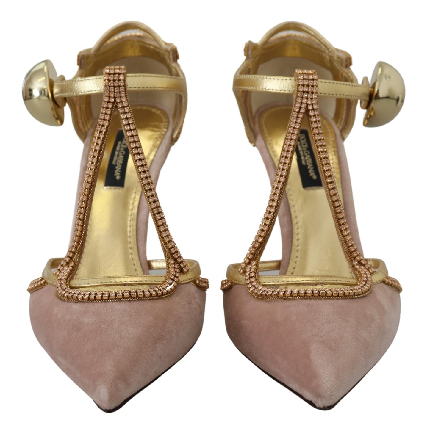 Elegantes zapatos de tacón alto con cristales rosas
