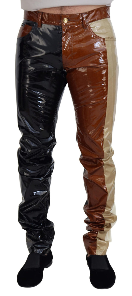 Elegantes jeans de mezcla de seda y mezclilla brillante