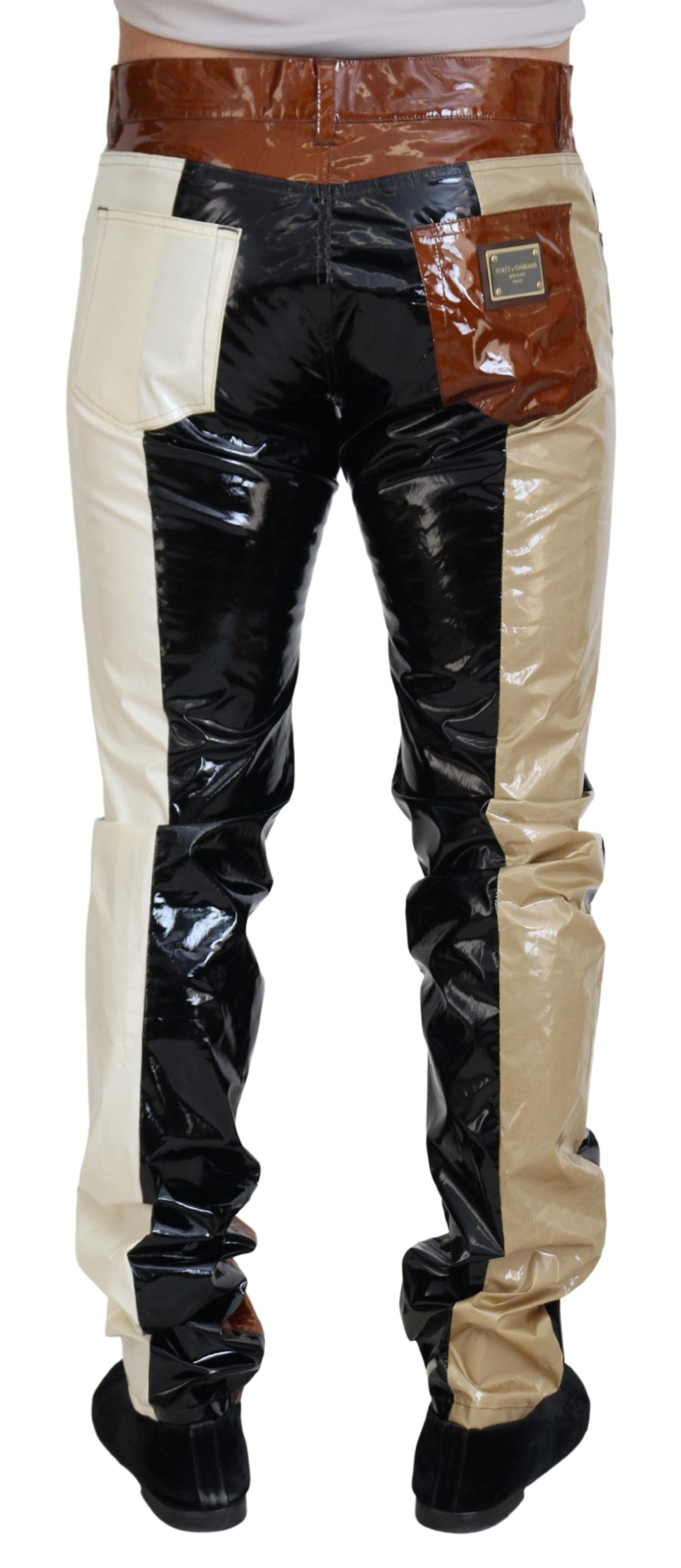 Elegantes jeans de mezcla de seda y mezclilla brillante