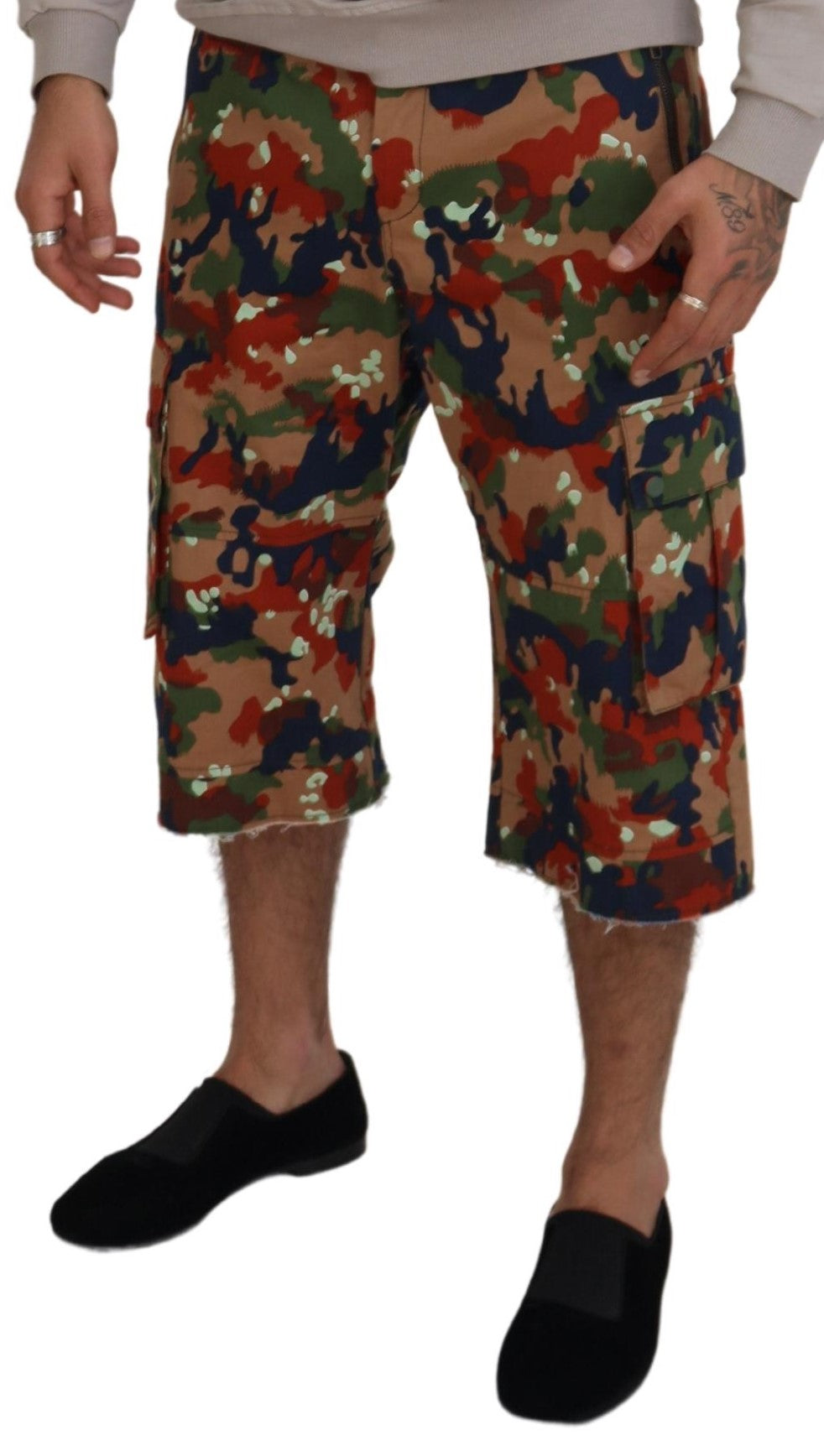 Shorts cargo multicolor de diseñador italiano
