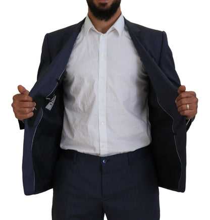 Elegante traje azul Martini de corte entallado para hombre