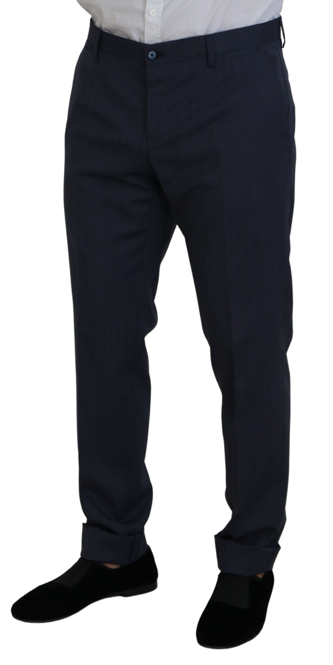 Elegante traje azul Martini de corte entallado para hombre