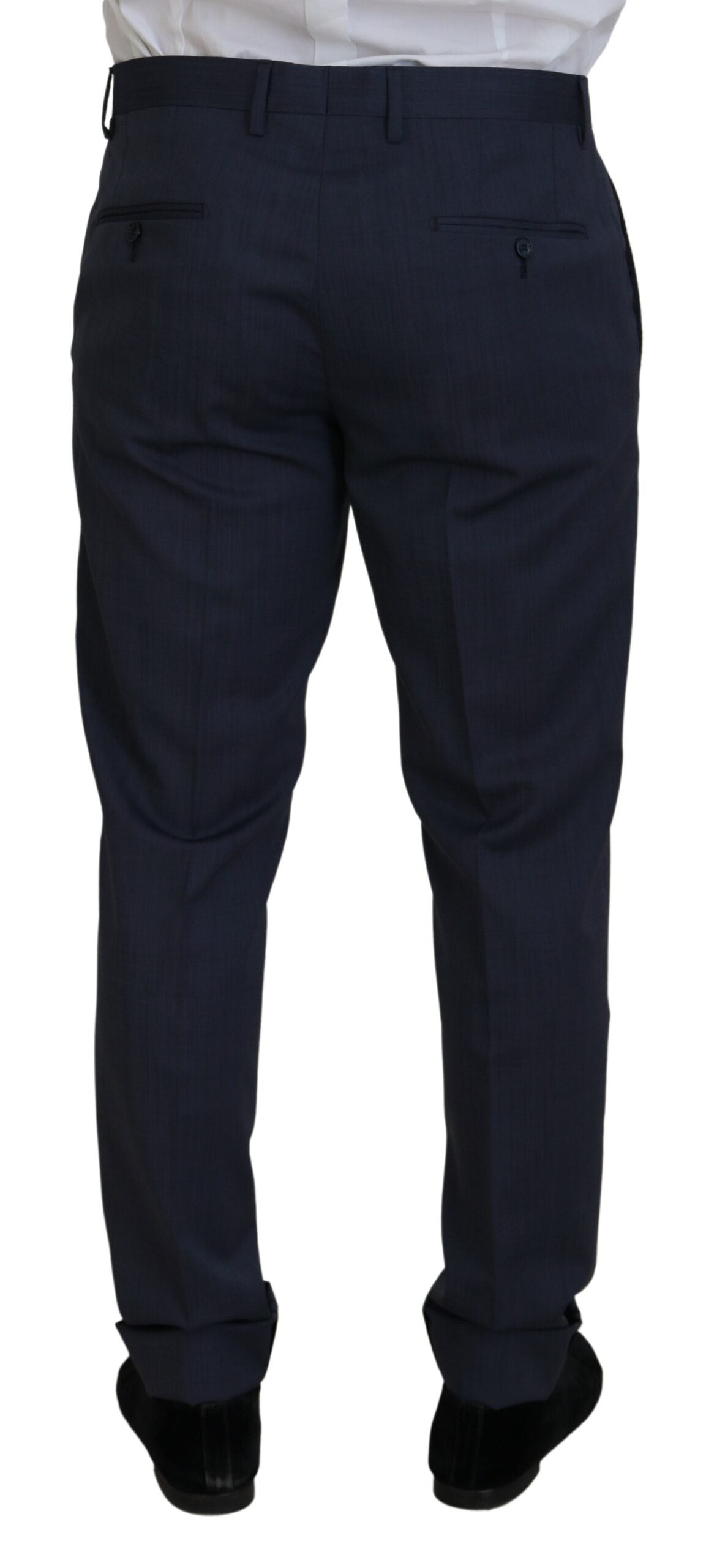 Elegante traje azul Martini de corte entallado para hombre