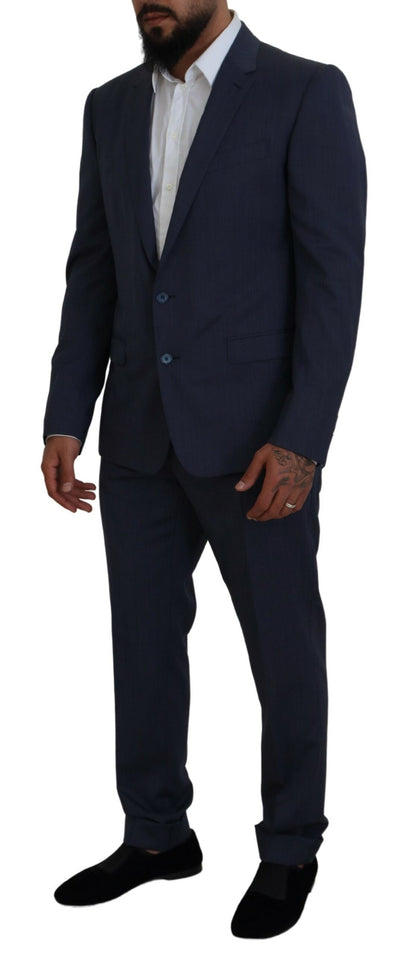 Elegante traje azul Martini de corte entallado para hombre