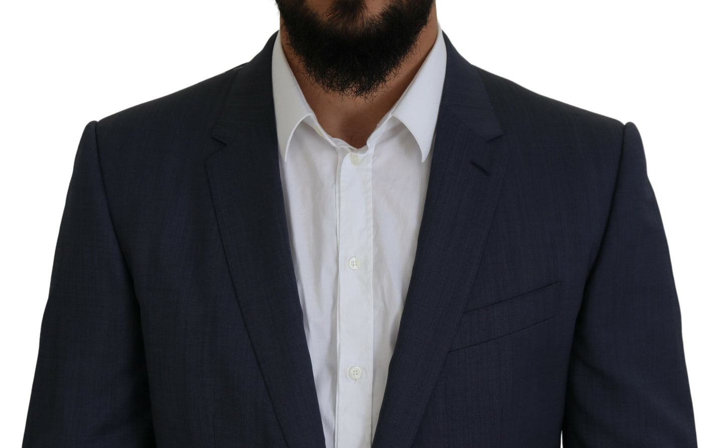 Elegante traje azul Martini de corte entallado para hombre