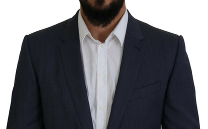 Elegante traje azul Martini de corte entallado para hombre