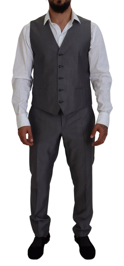 Elegante conjunto de traje Sicilia gris plata