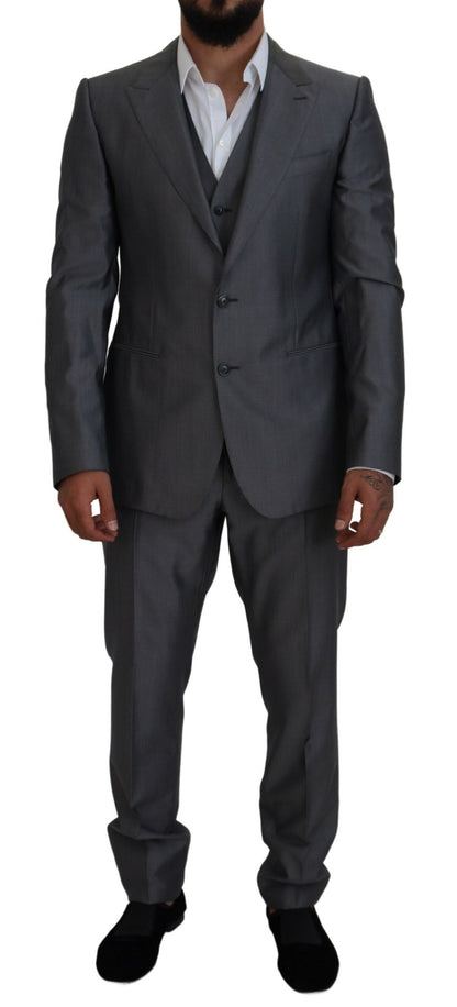 Elegante conjunto de traje Sicilia gris plata