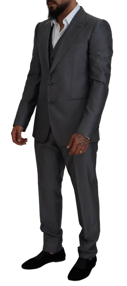 Elegante conjunto de traje Sicilia gris plata