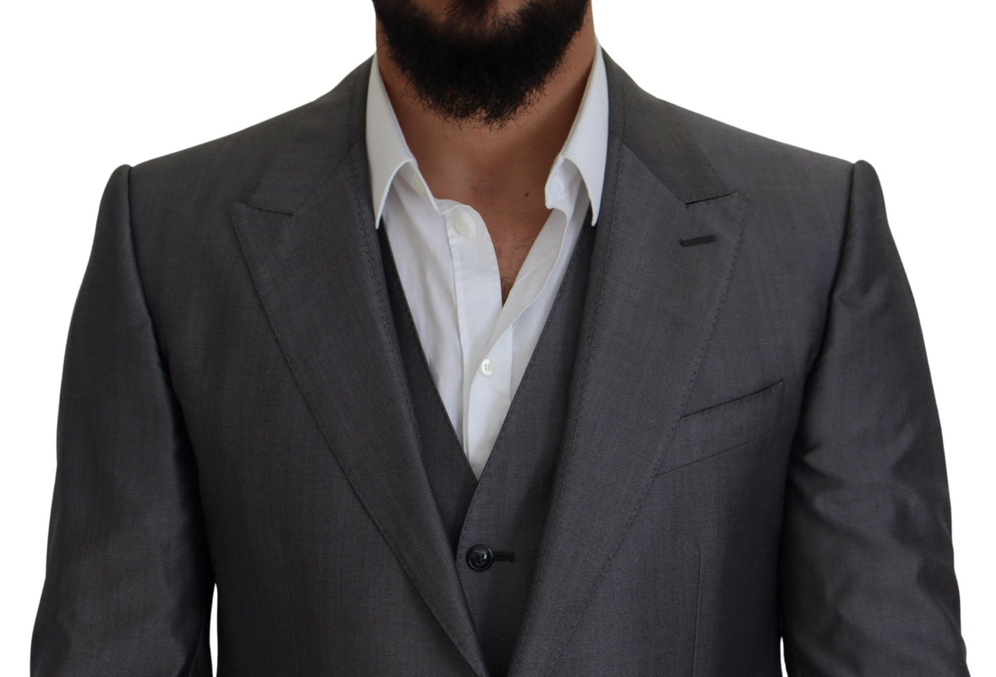 Elegante conjunto de traje Sicilia gris plata