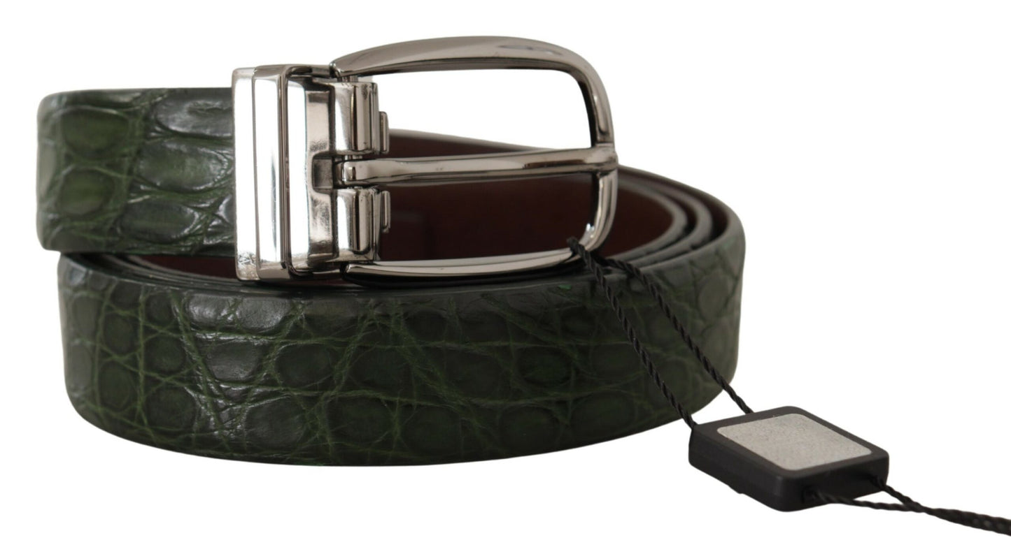 Elegante cinturón de piel de cocodrilo italiana