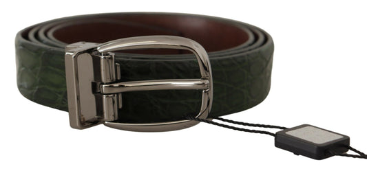 Elegante cinturón de piel de cocodrilo italiana