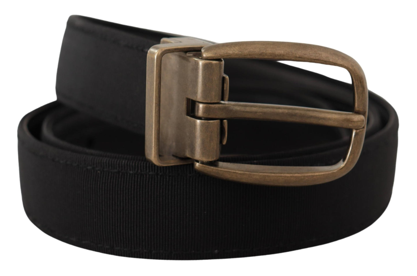 Cinturón elegante de piel de grogrén - Negro