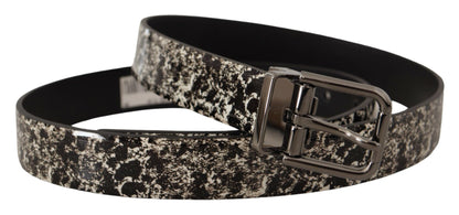 Cinturón de piel con estampado de mármol elegante