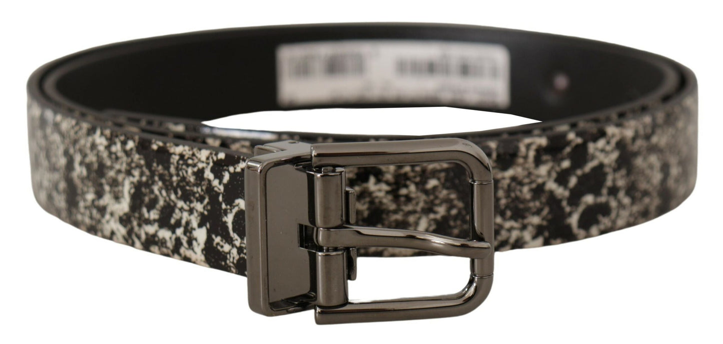 Cinturón de piel con estampado de mármol elegante