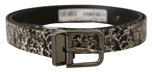 Cinturón de piel con estampado de mármol elegante