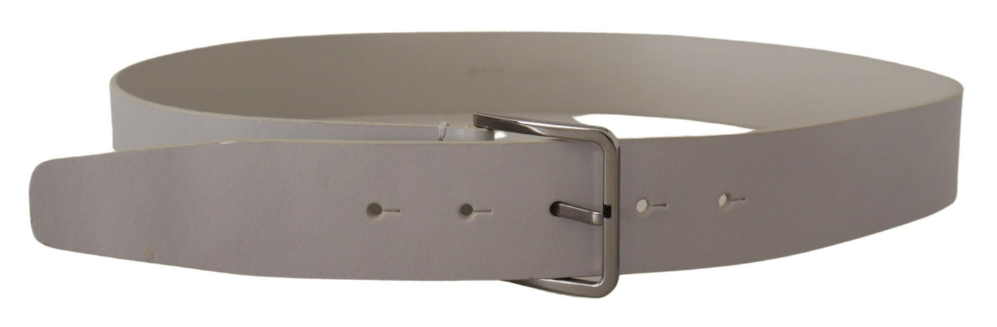 Elegante cinturón de piel Vitello blanco