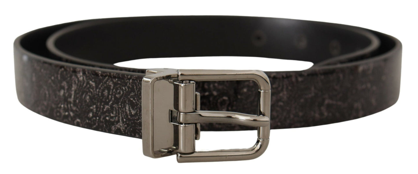 Cinturón elegante de piel de grogrén con hebilla de metal