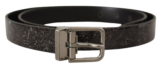 Cinturón elegante de piel de grogrén con hebilla de metal