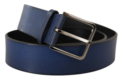 Elegante cinturón de piel italiana en color azul