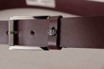 Cinturón elegante de diseño en cuero marrón