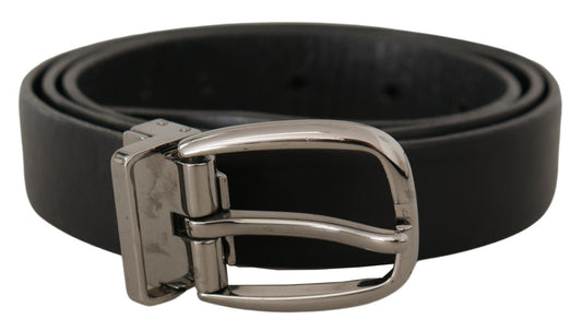 Cinturón elegante de diseño en cuero negro