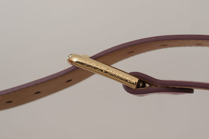 Cinturón elegante de cuero rosa metalizado