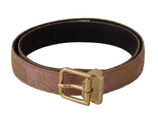 Cinturón elegante de cuero rosa con hebilla con logotipo