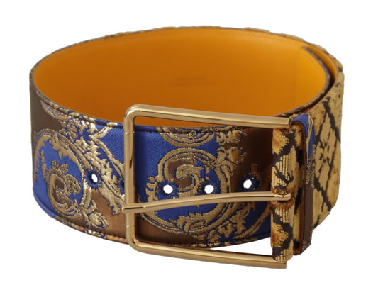 Cinturón elegante de cuero azul con hebilla de metal