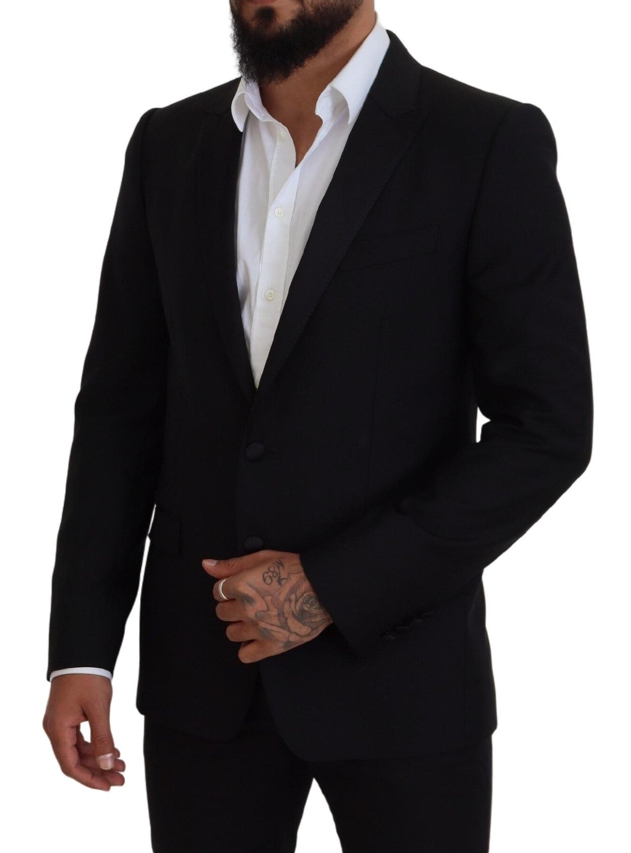 Elegante blazer formal negro tipo martini
