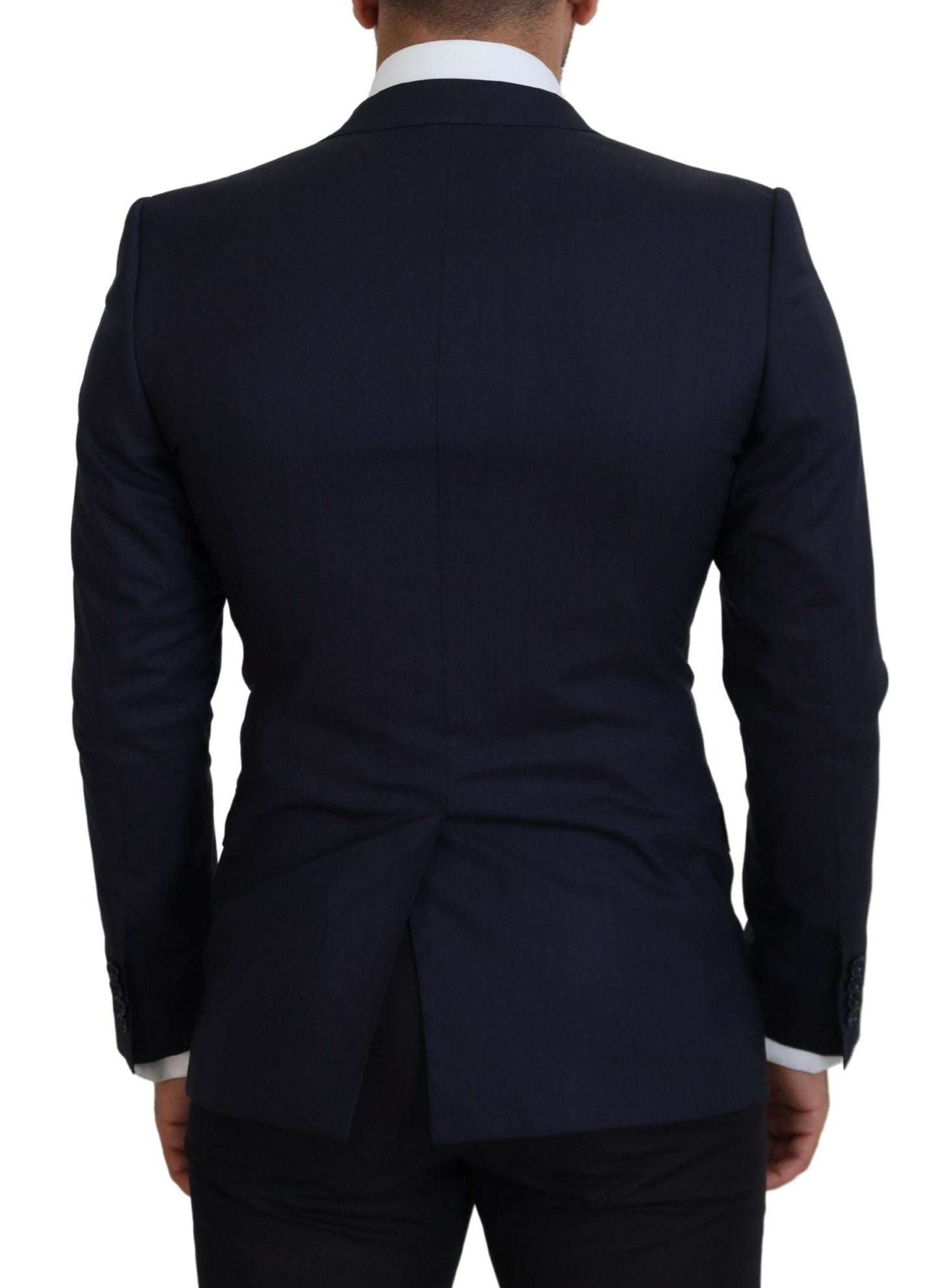 Chaqueta blazer elegante de lana y seda azul