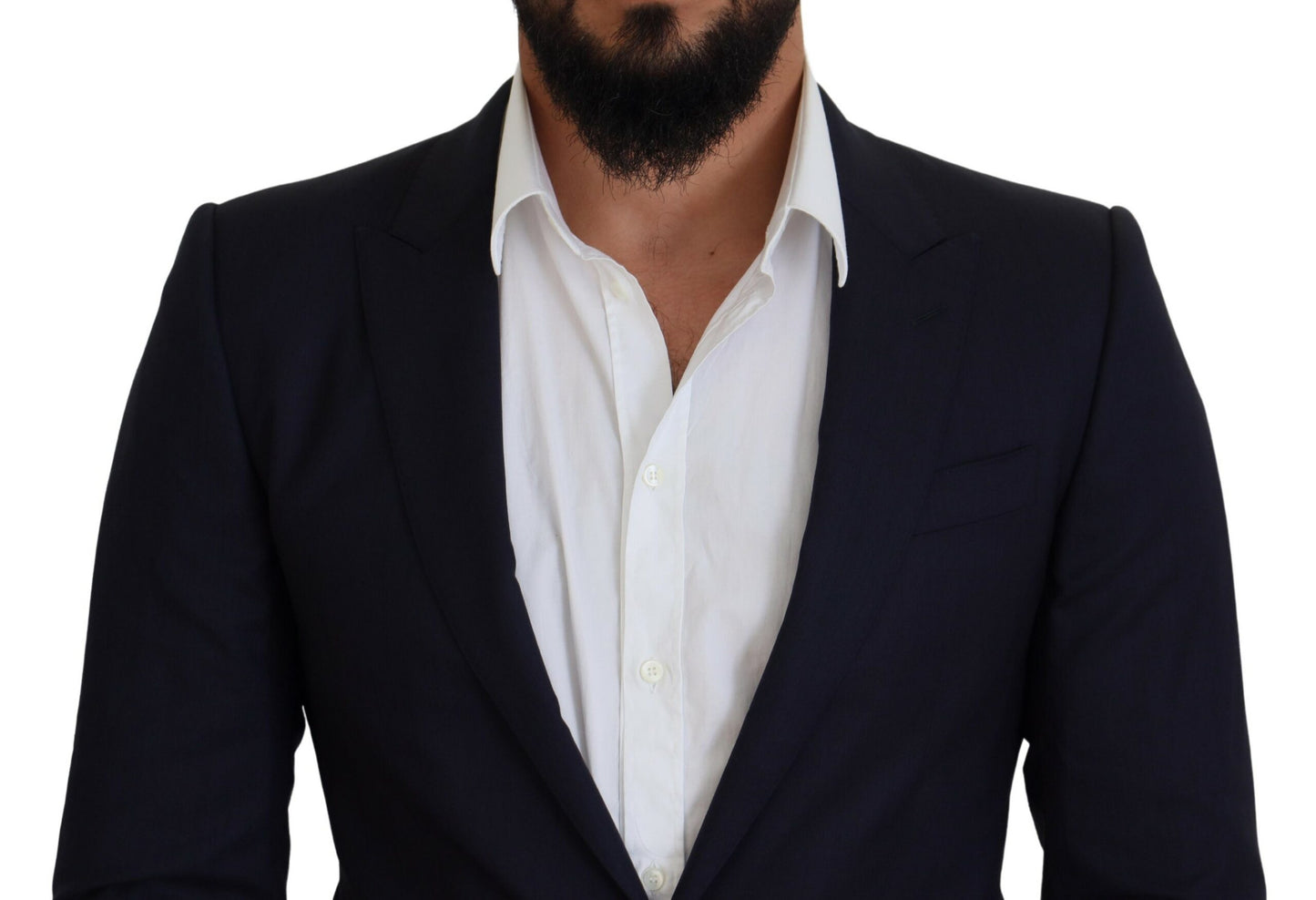 Chaqueta blazer elegante de lana y seda azul
