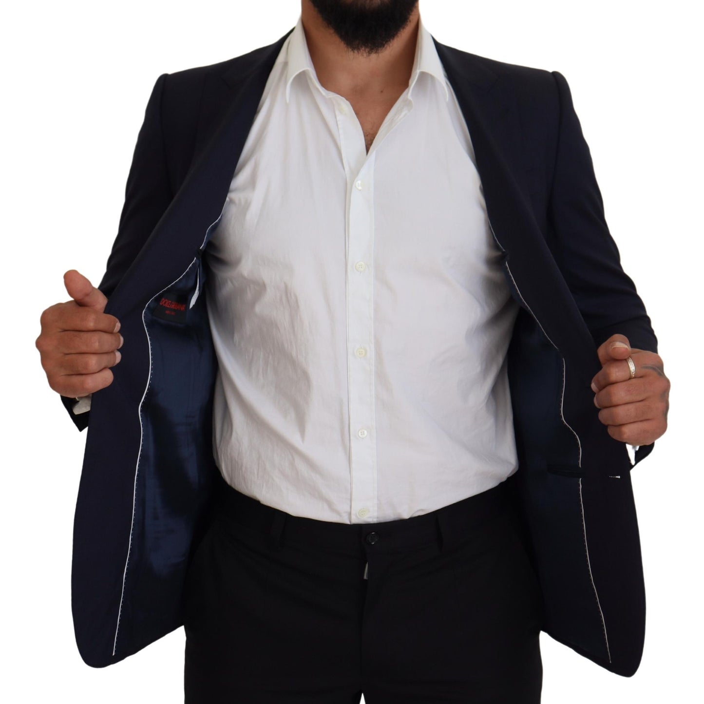 Chaqueta blazer elegante de lana y seda azul