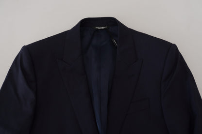Chaqueta blazer elegante de lana y seda azul