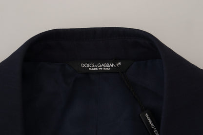 Chaqueta blazer elegante de lana y seda azul