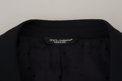 Elegante blazer azul oscuro de botonadura sencilla