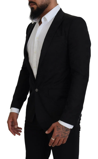 Elegante blazer formal negro estilo Martini
