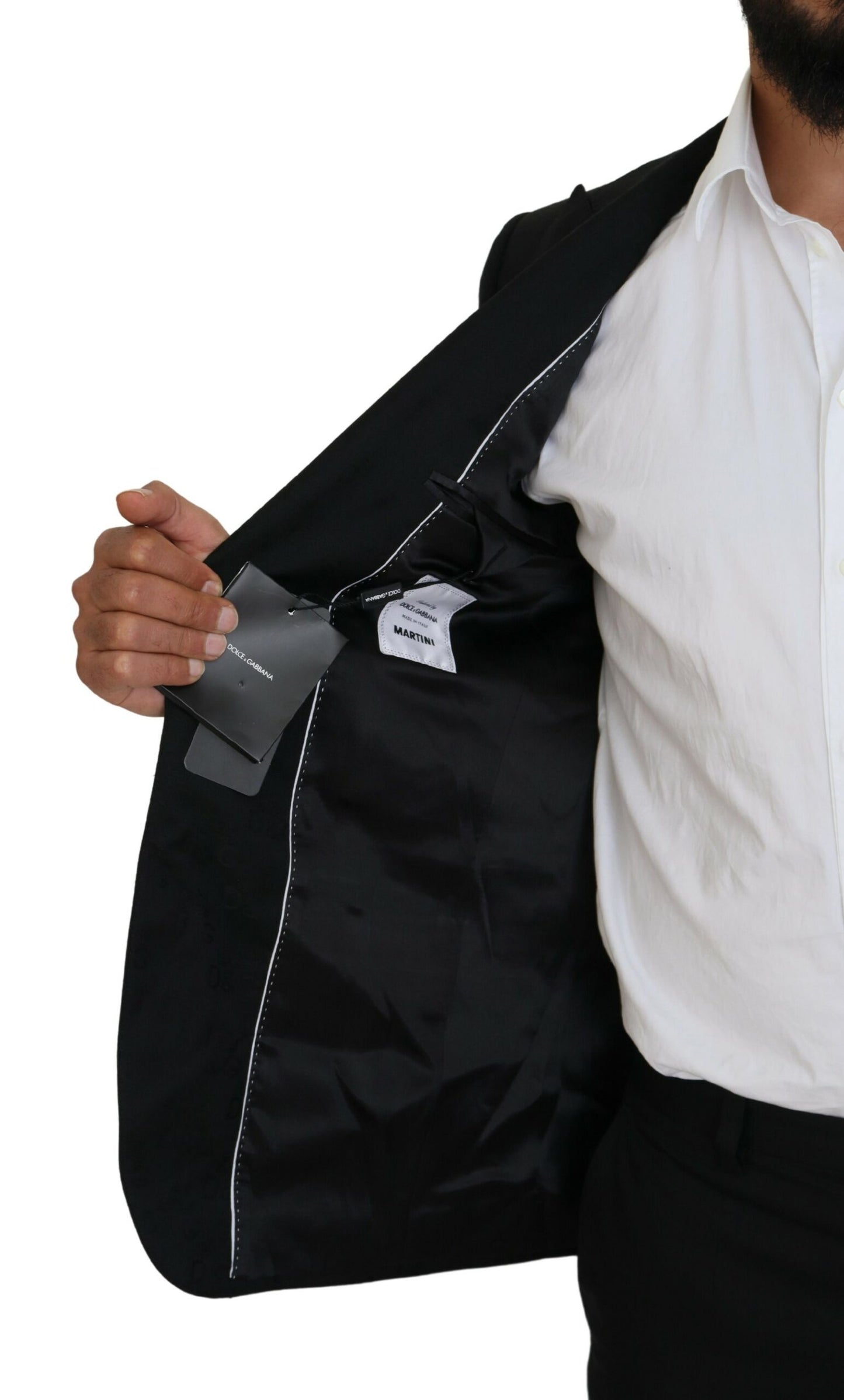 Elegante blazer formal negro estilo Martini