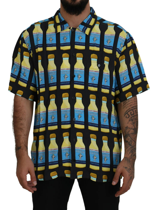 Camisa casual elegante con estampados múltiples