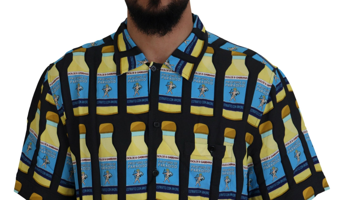 Camisa casual elegante con estampados múltiples