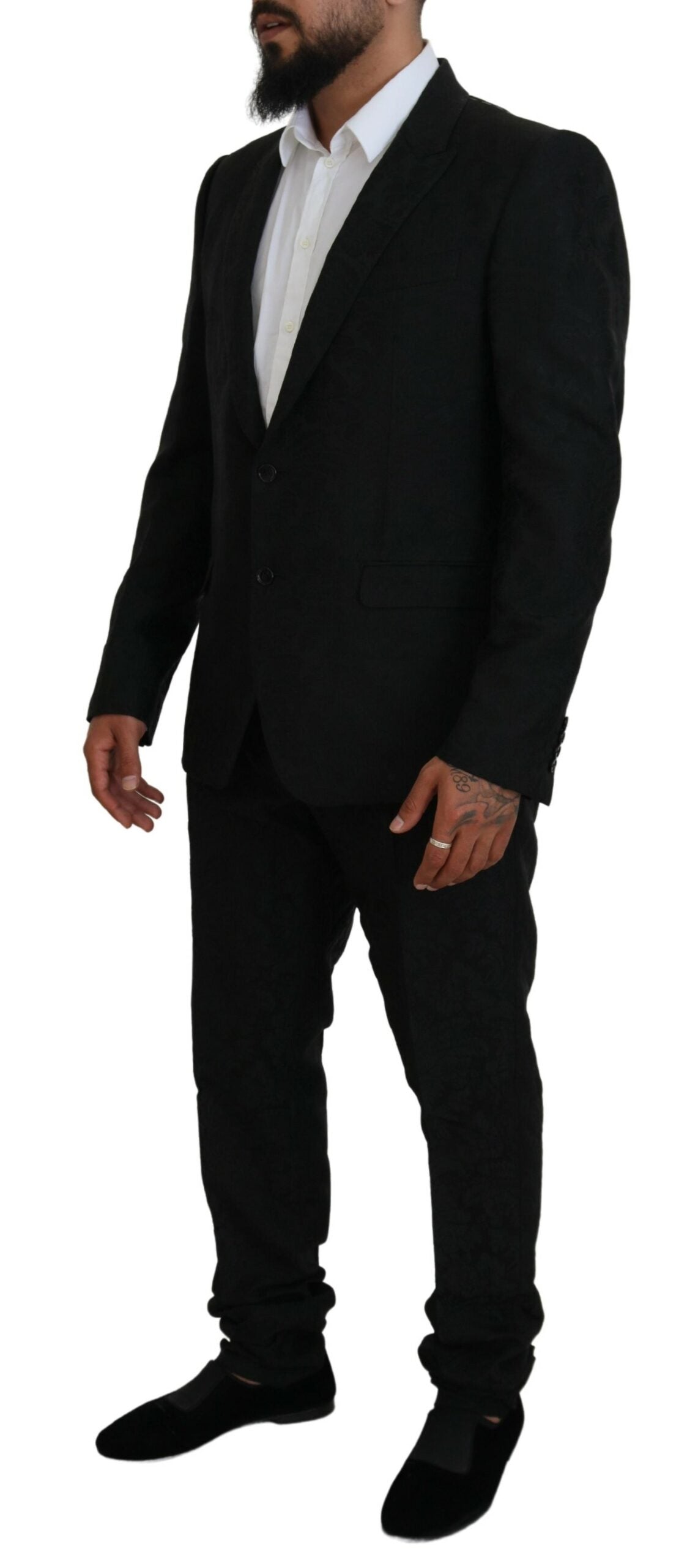 Traje de diseñador de corte entallado Black Martini