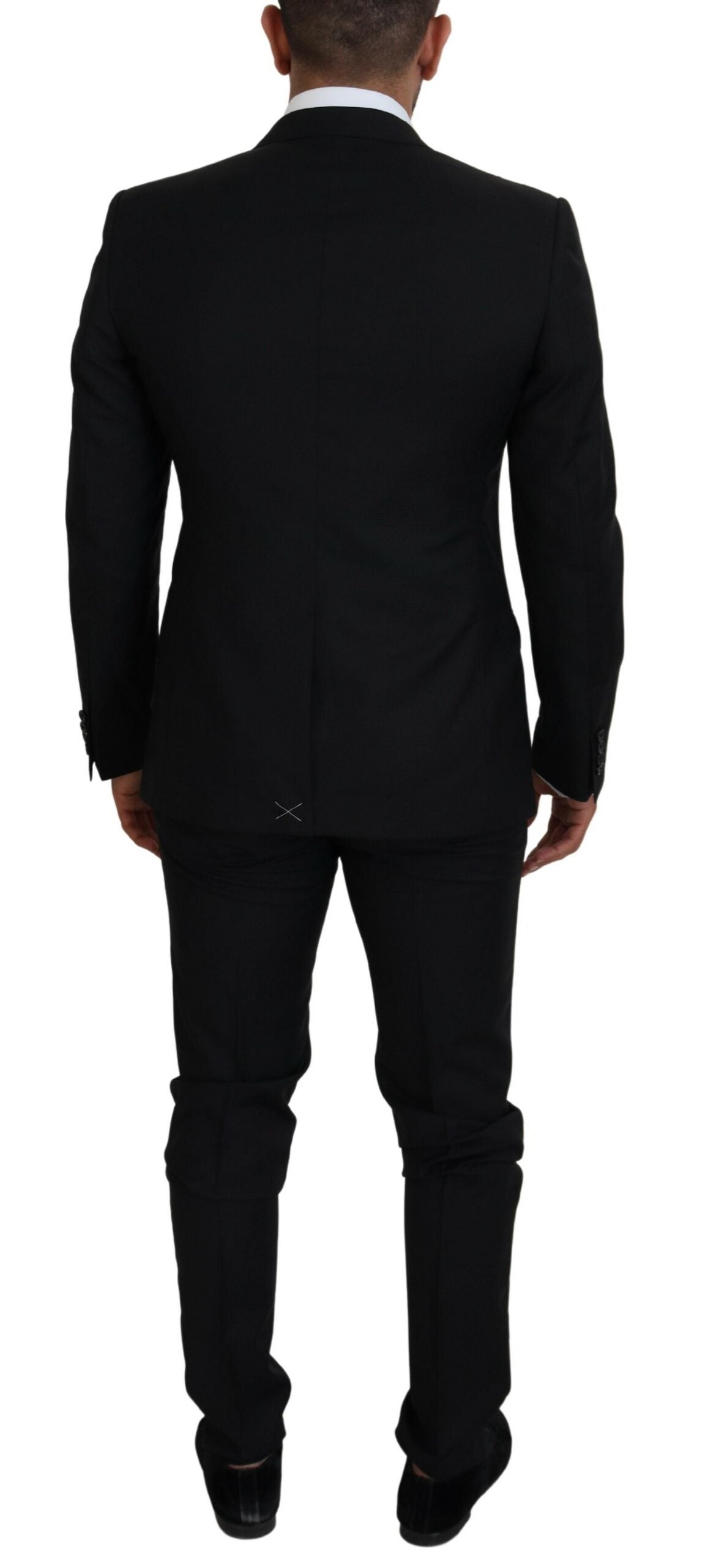 Elegante traje Martini de lana negro de dos piezas