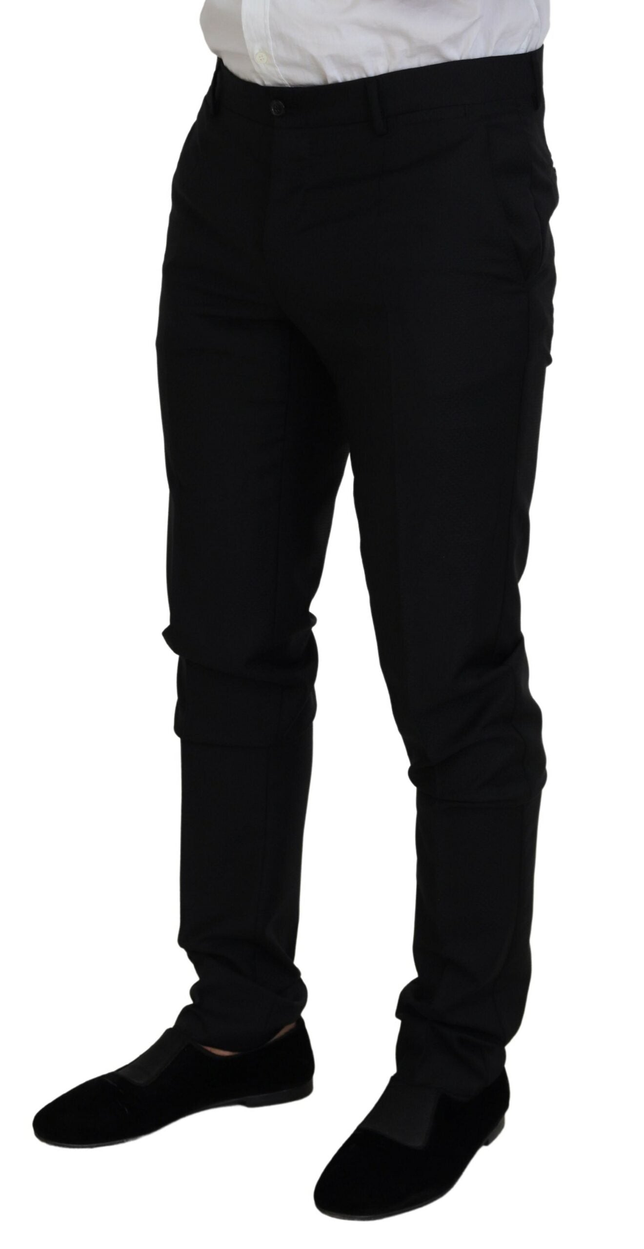 Elegante traje Martini de lana negro de dos piezas