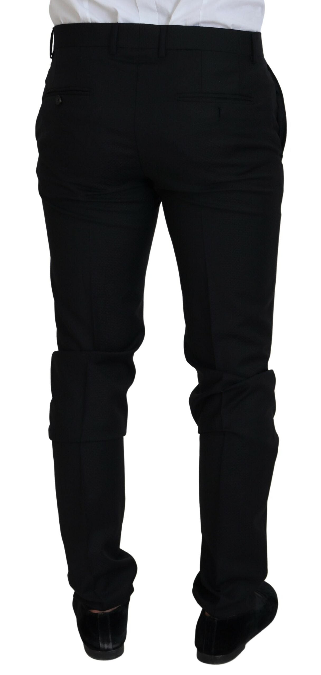 Elegante traje Martini de lana negro de dos piezas