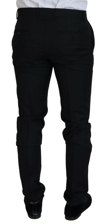 Elegante traje Martini de lana negro de dos piezas